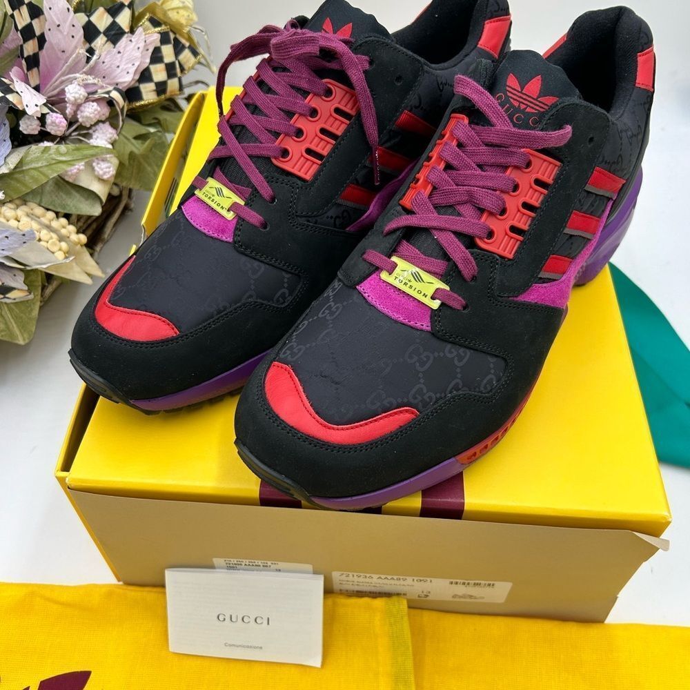Men’s Gucci X Adidas ZX 8000 GG monogram sneakers size 13 made in Italy - Picture 11 of 11